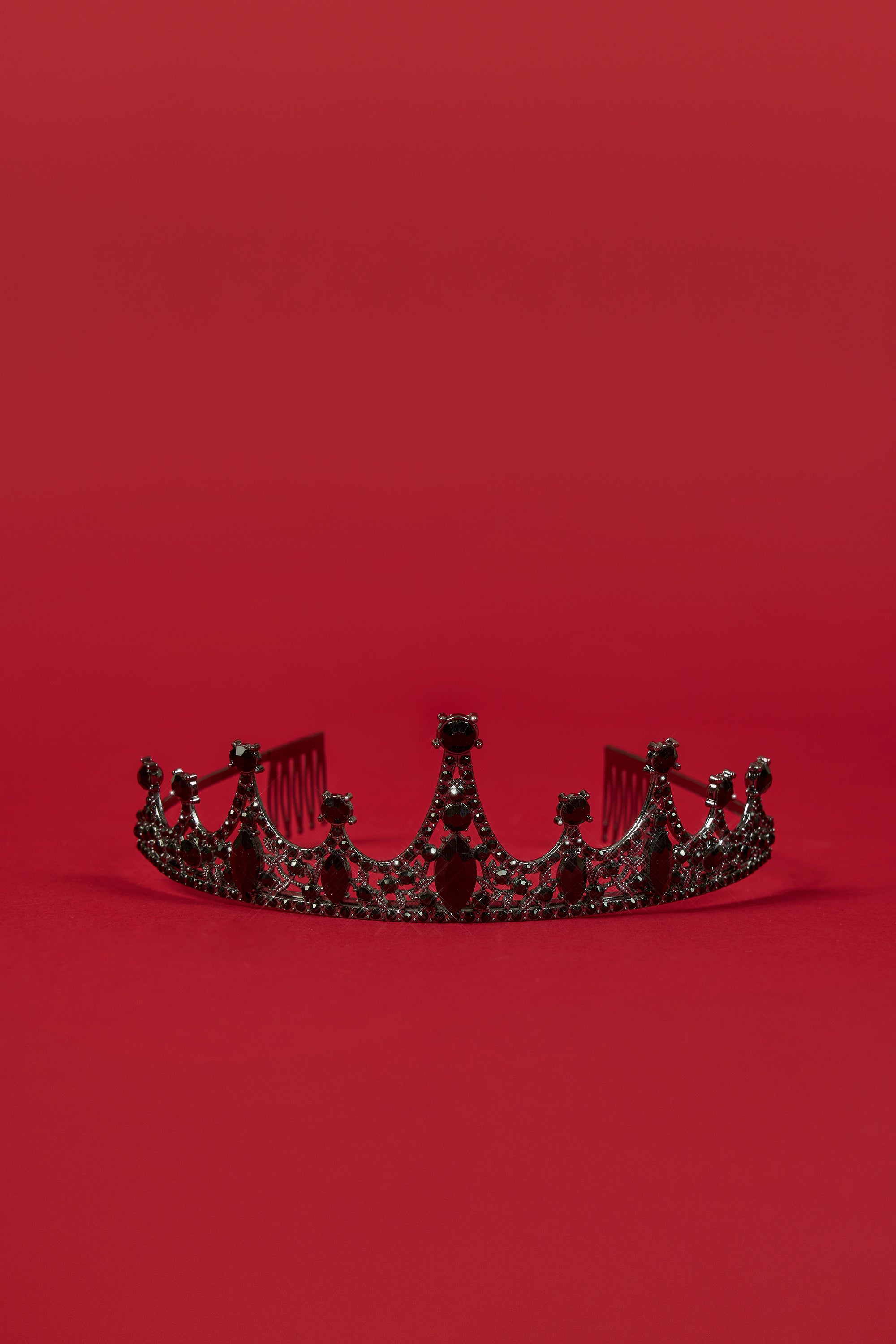 Trinity Crystal-Embellished Tiara in Black