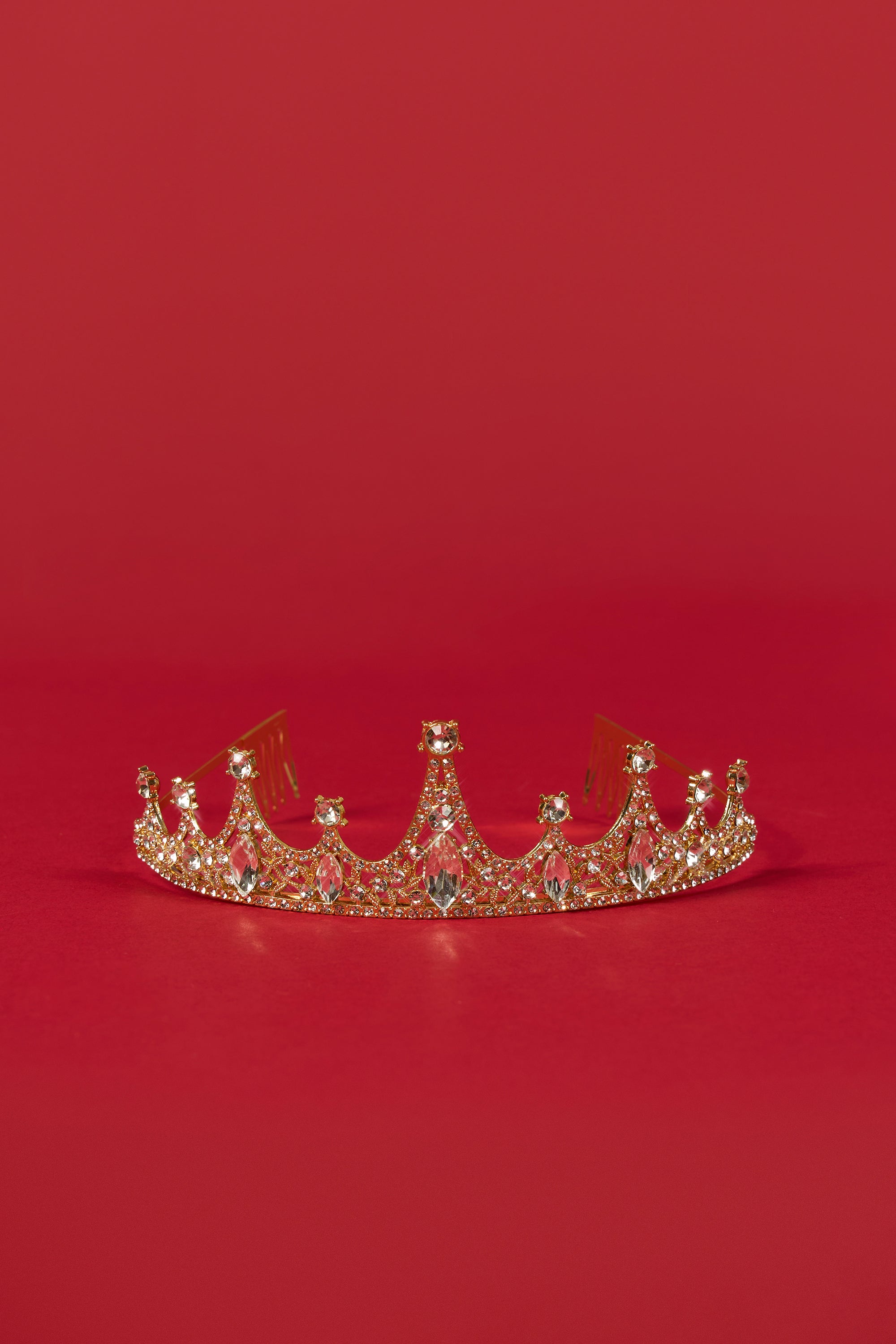 Trinity Crystal-Embellished Tiara in Gold Tone